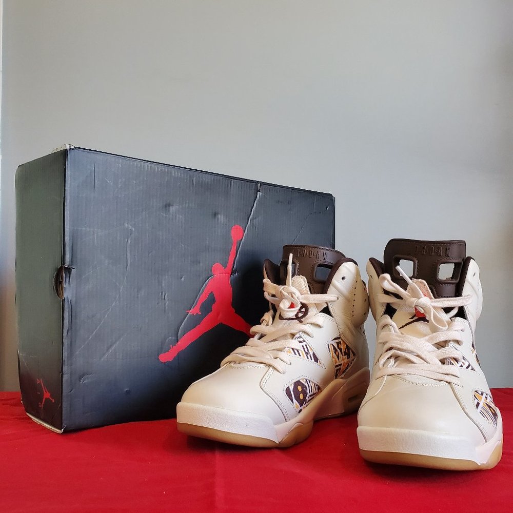 Air Jordan Retro 6 Sail/ Baroque Brown Team Orange WITH BOX